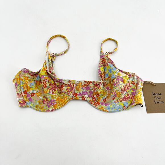 NWT Revolve x Stone Fox Swim Underwired Bikini Top Flower Fields Print Size XL - Picture 1 of 3